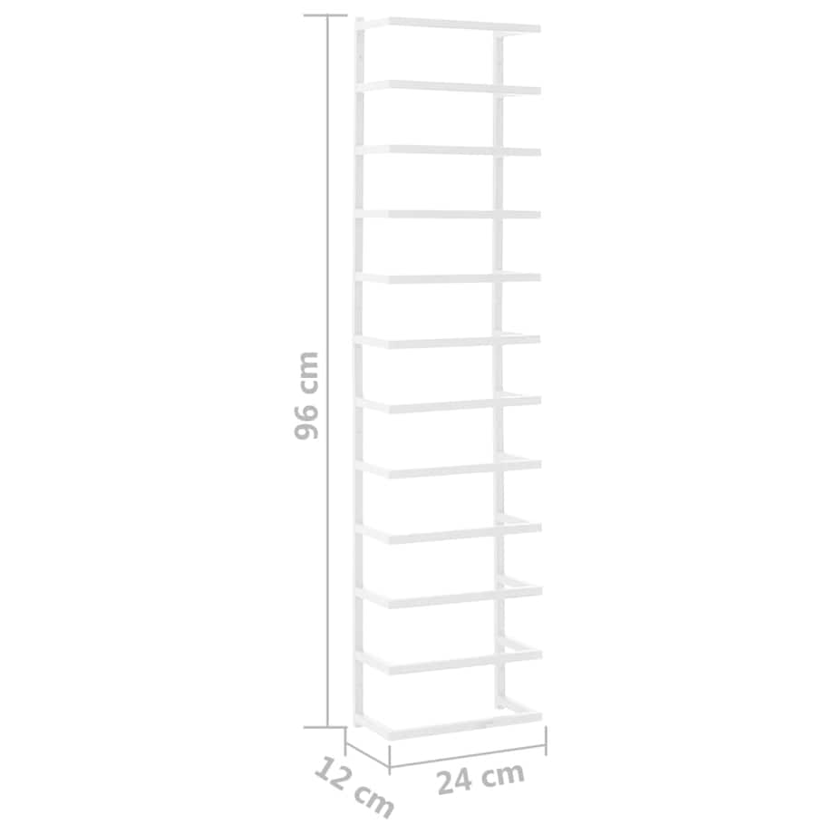 vidaXL Stojak na ręcznik, biały, 24x12x96 cm, stalowy