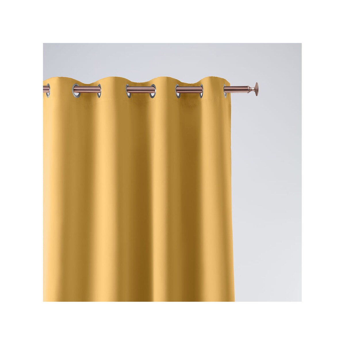 Zasłona musztardowa 140 x 250 Przelotki Kółka do Salonu Sypialni Dekoracyjna