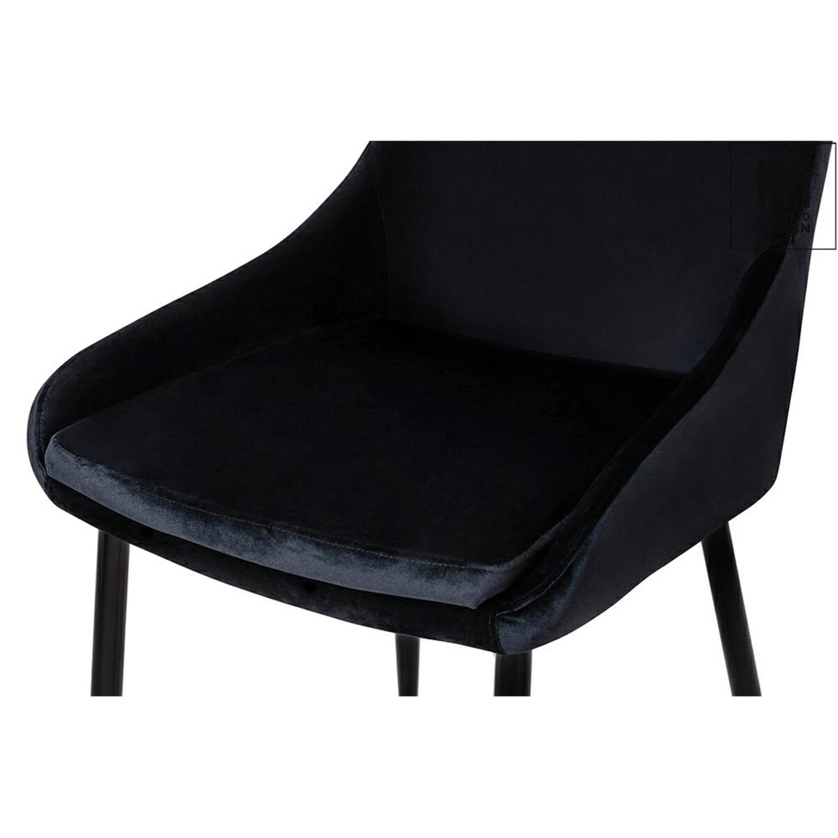 MODESTO krzesło CLOVER czarne - welur, metal