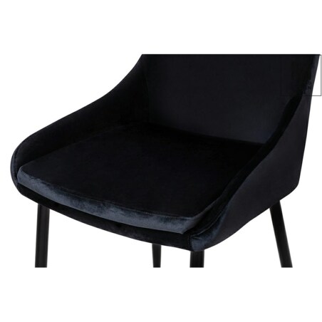 MODESTO krzesło CLOVER czarne - welur, metal