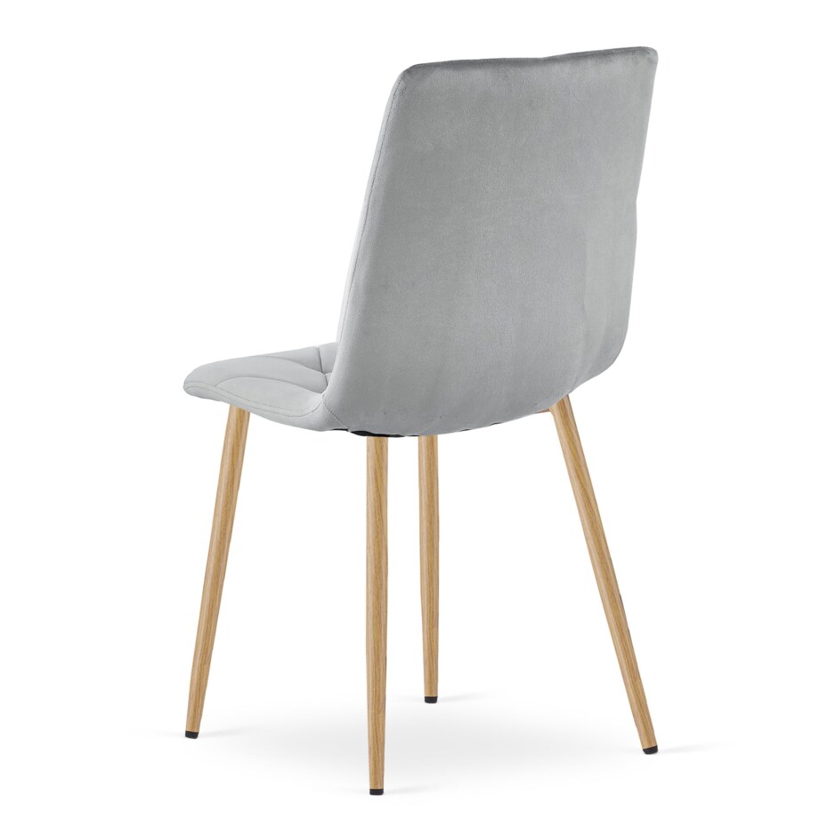Krzesło Libra nowoczesny design, Jasny Szary Aksamit / Nogi Kolor Drewna X2