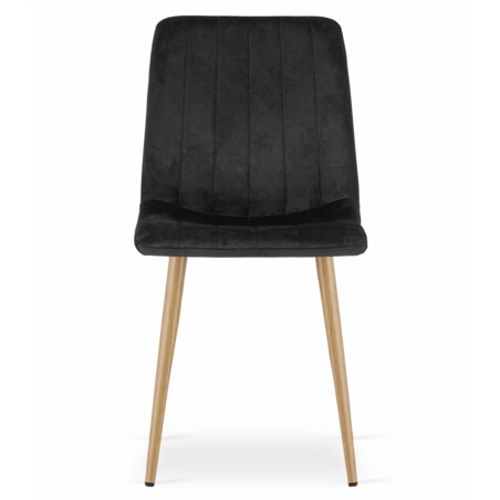 Krzesło Do Jadalni Kuchni Salonu Lava - Czarny Aksamit / Nogi Kolor Drewna X 2