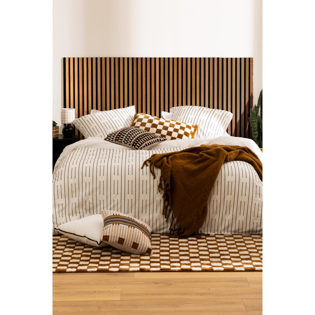 Poduszka tuftowana w kratkę 38 x 58 cm