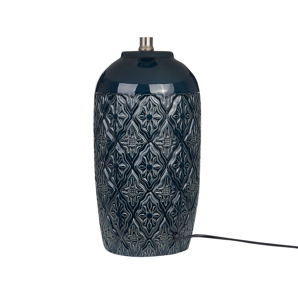 Lampa stołowa ceramiczna ciemnoniebieska TELIRE