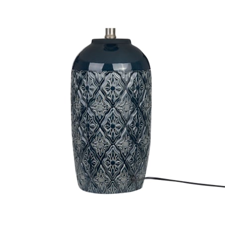 Lampa stołowa ceramiczna ciemnoniebieska TELIRE