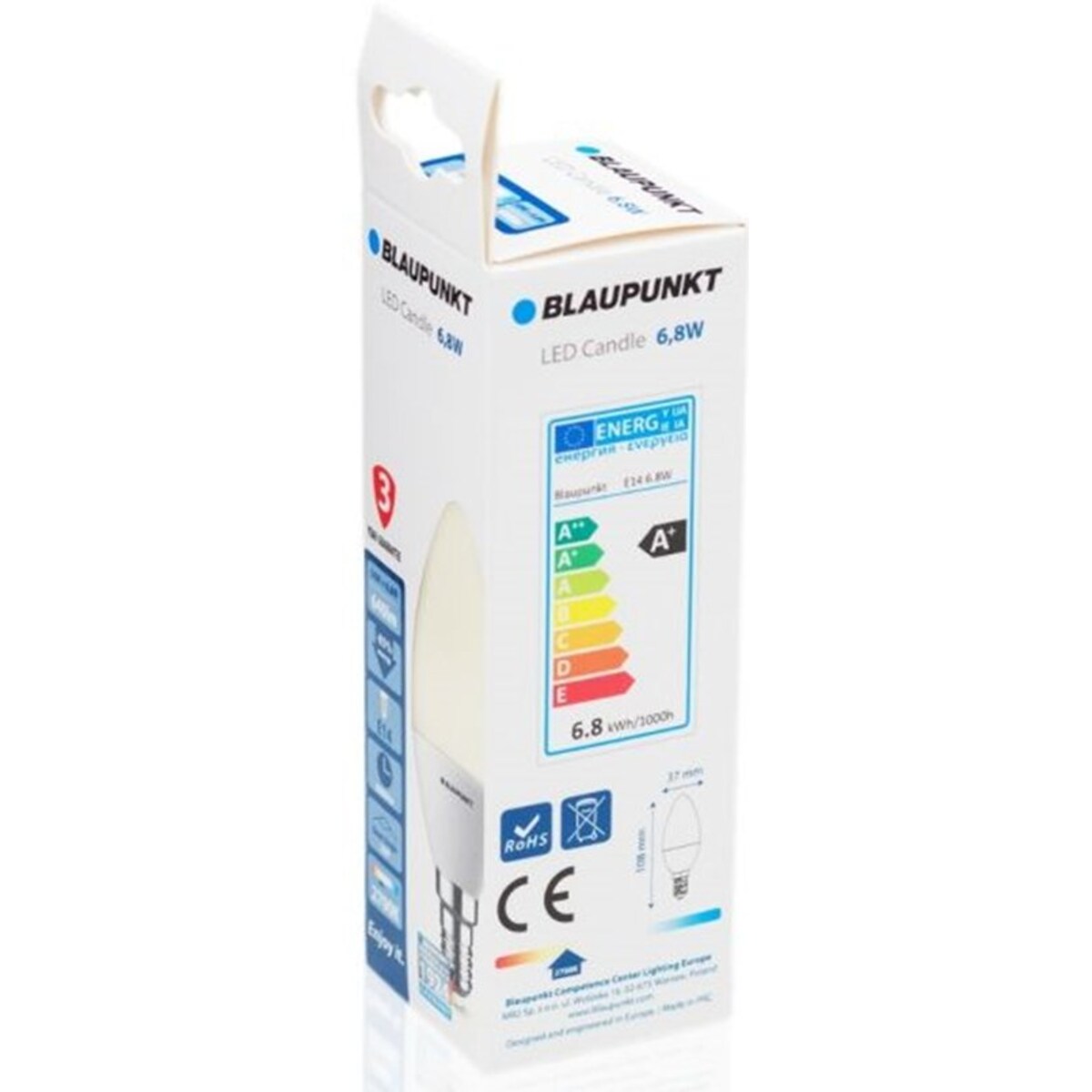 Żarówki 4 sztuki E14-7W-WW-4 LED 7W 2700K białe, Blaupunkt