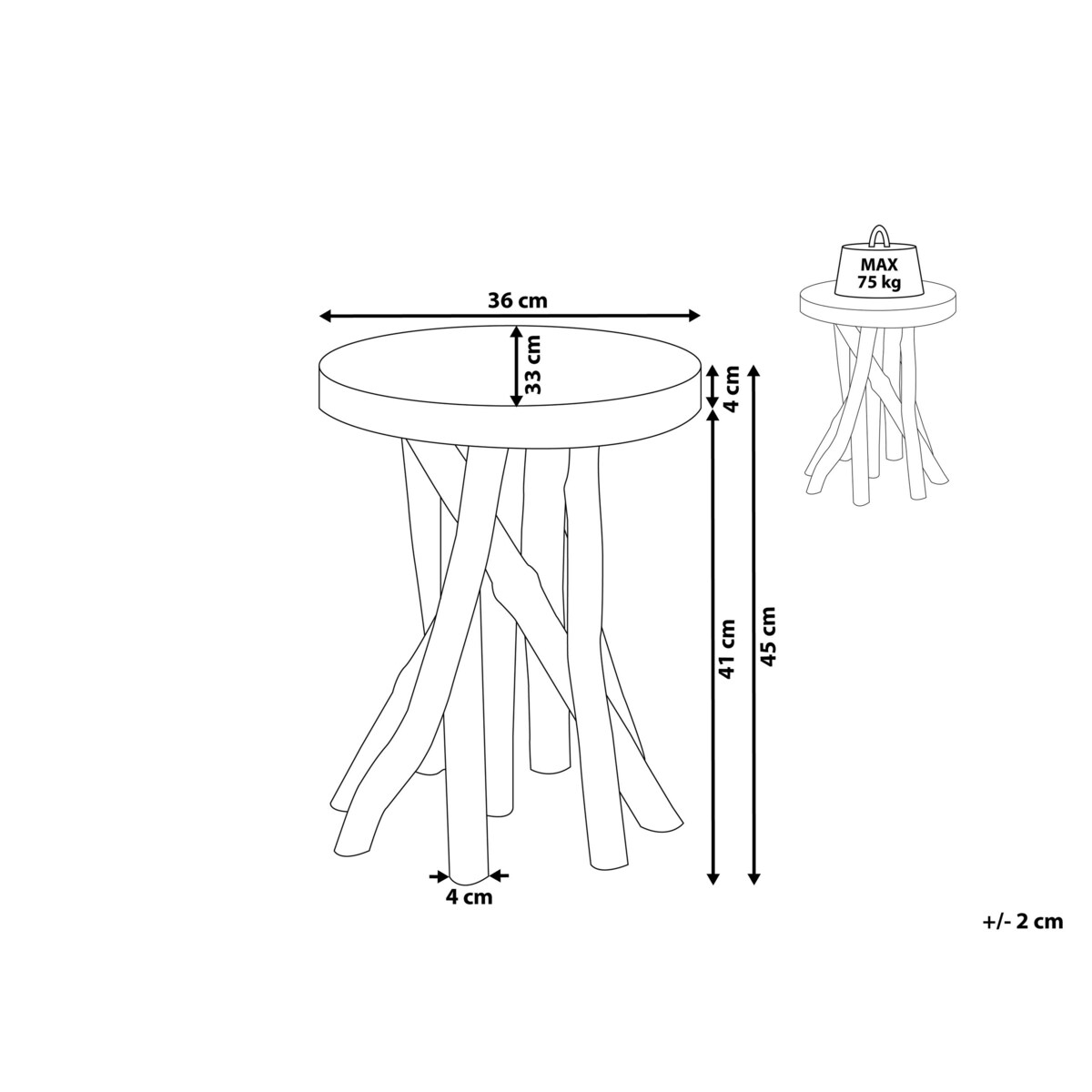 Stolik drewno tekowe MERRITT