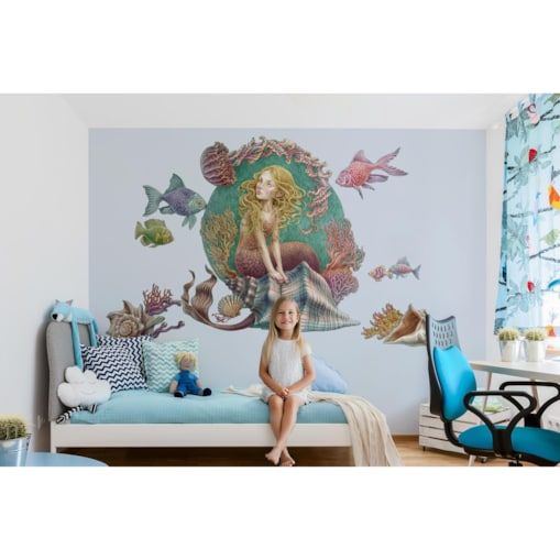 Zestaw naklejek na ścianę, Syrenie opowieści, 60cm
