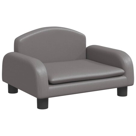 vidaXL Sofa dla dzieci, szara, 50x40x30 cm, sztuczna skóra
