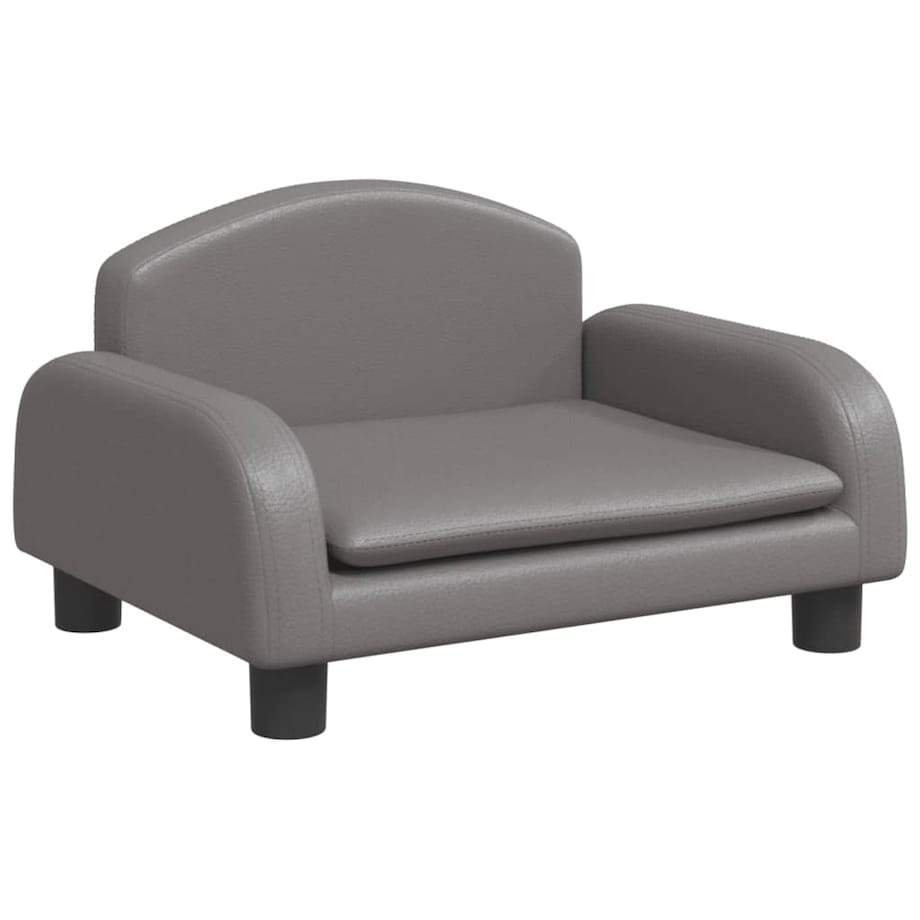 vidaXL Sofa dla dzieci, szara, 50x40x30 cm, sztuczna skóra