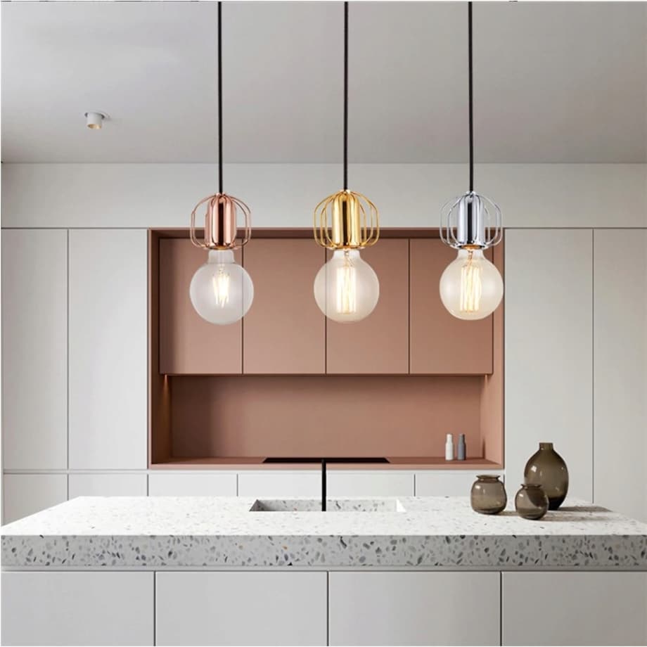Lampa Sufitowa Wisząca Srebrna W Stylu Loft Chrom