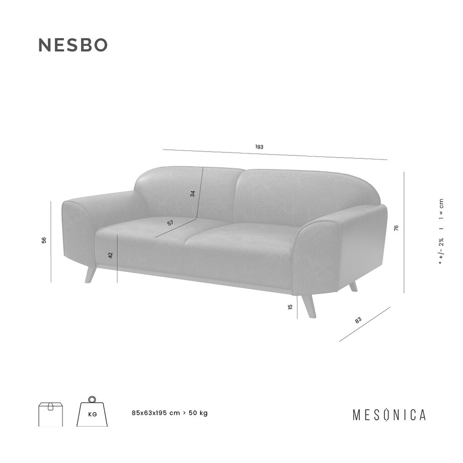 Sofa 2-osobowa Nesbo brązowa