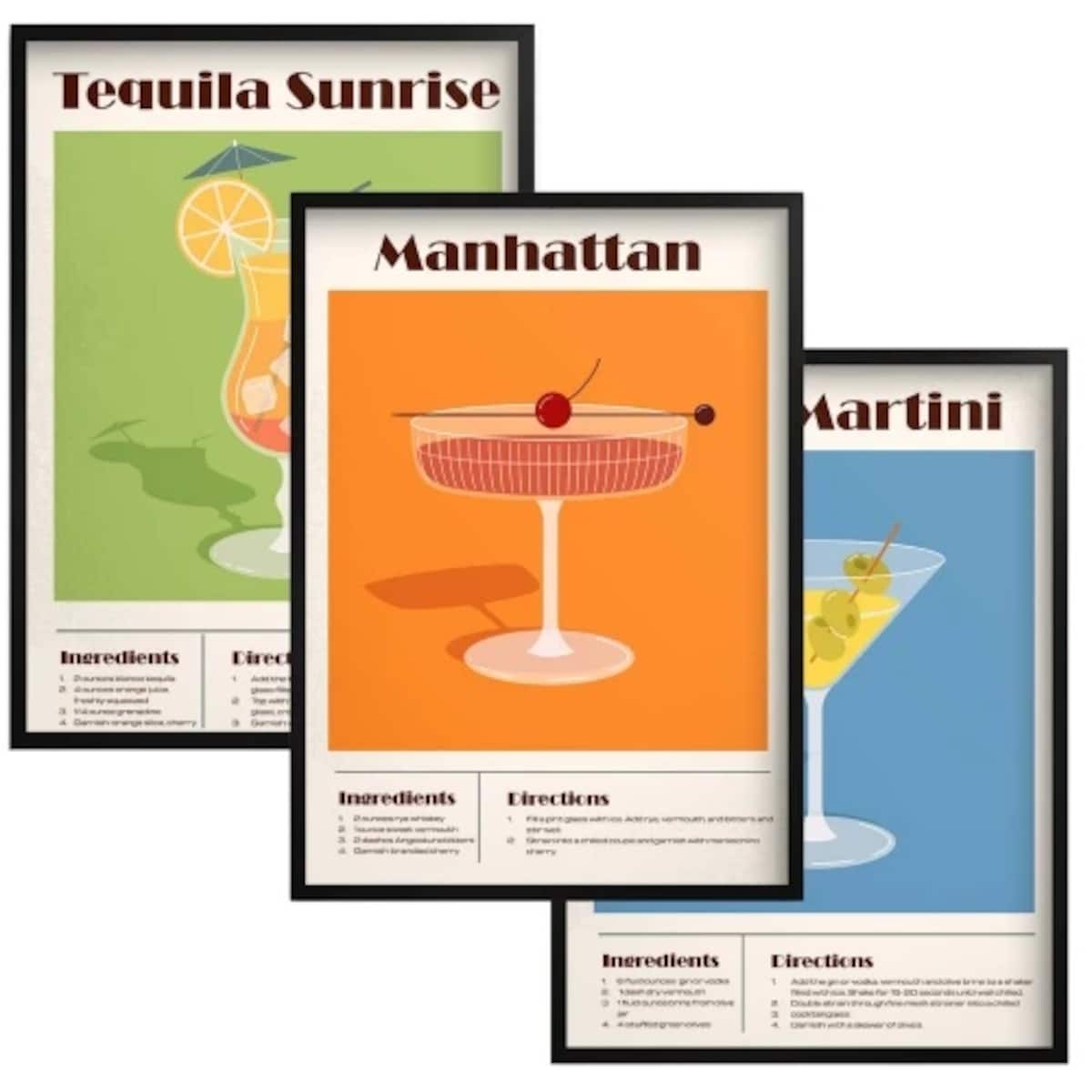 Kolorowe Obrazy Plakaty w stylu Retro na ścianę do kuchni jadalni salonu