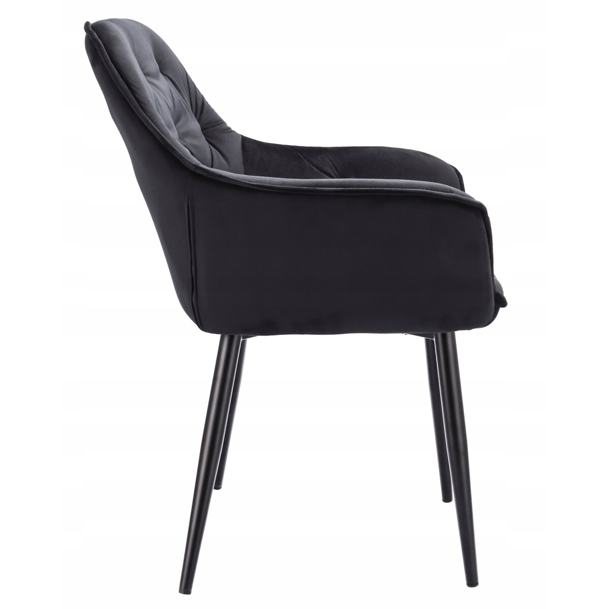 Krzesło welurowe tapicerowane LARGO czarne