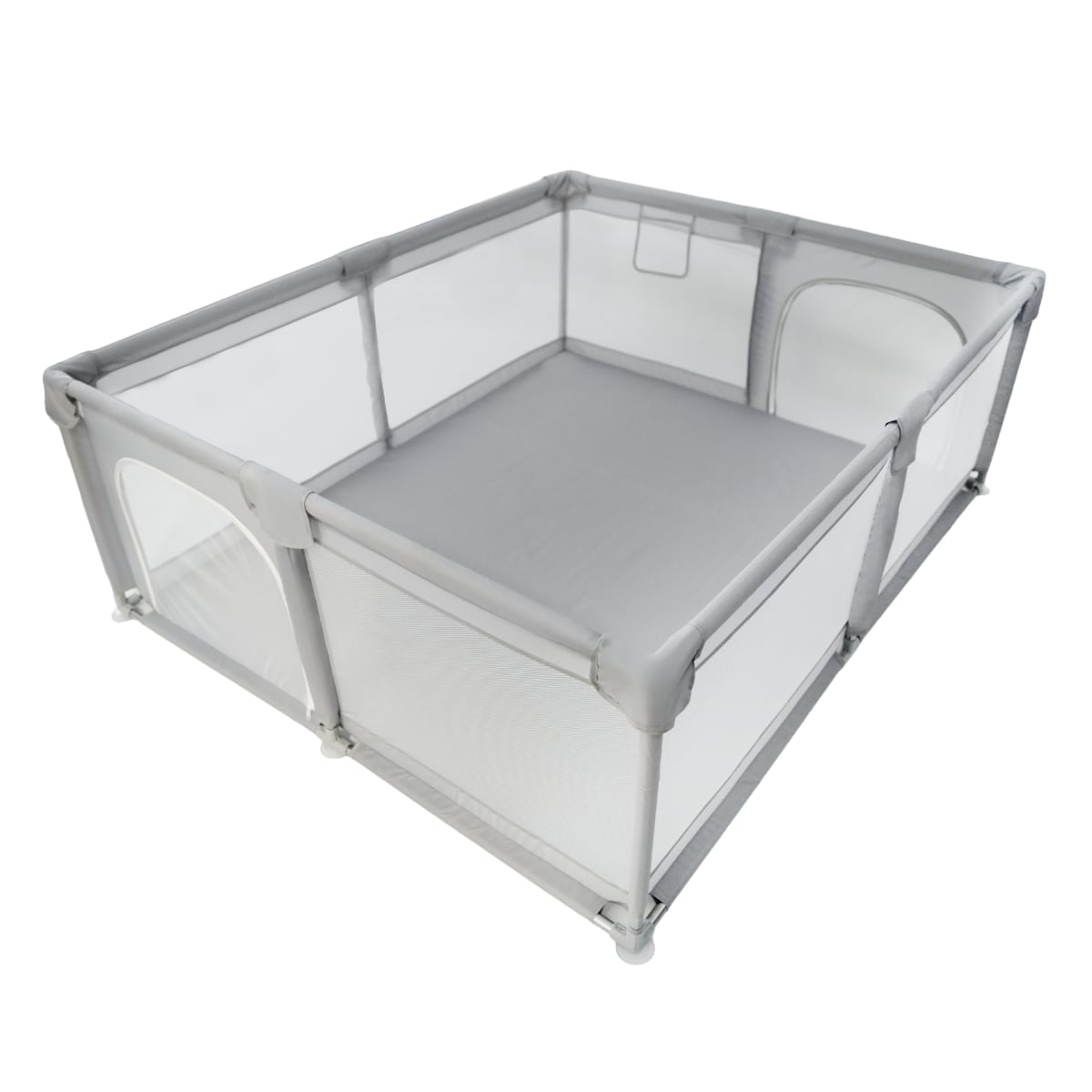 Kojec dla dziecka 150x180 cm suchy basen plac zabaw szary + piłki + torba