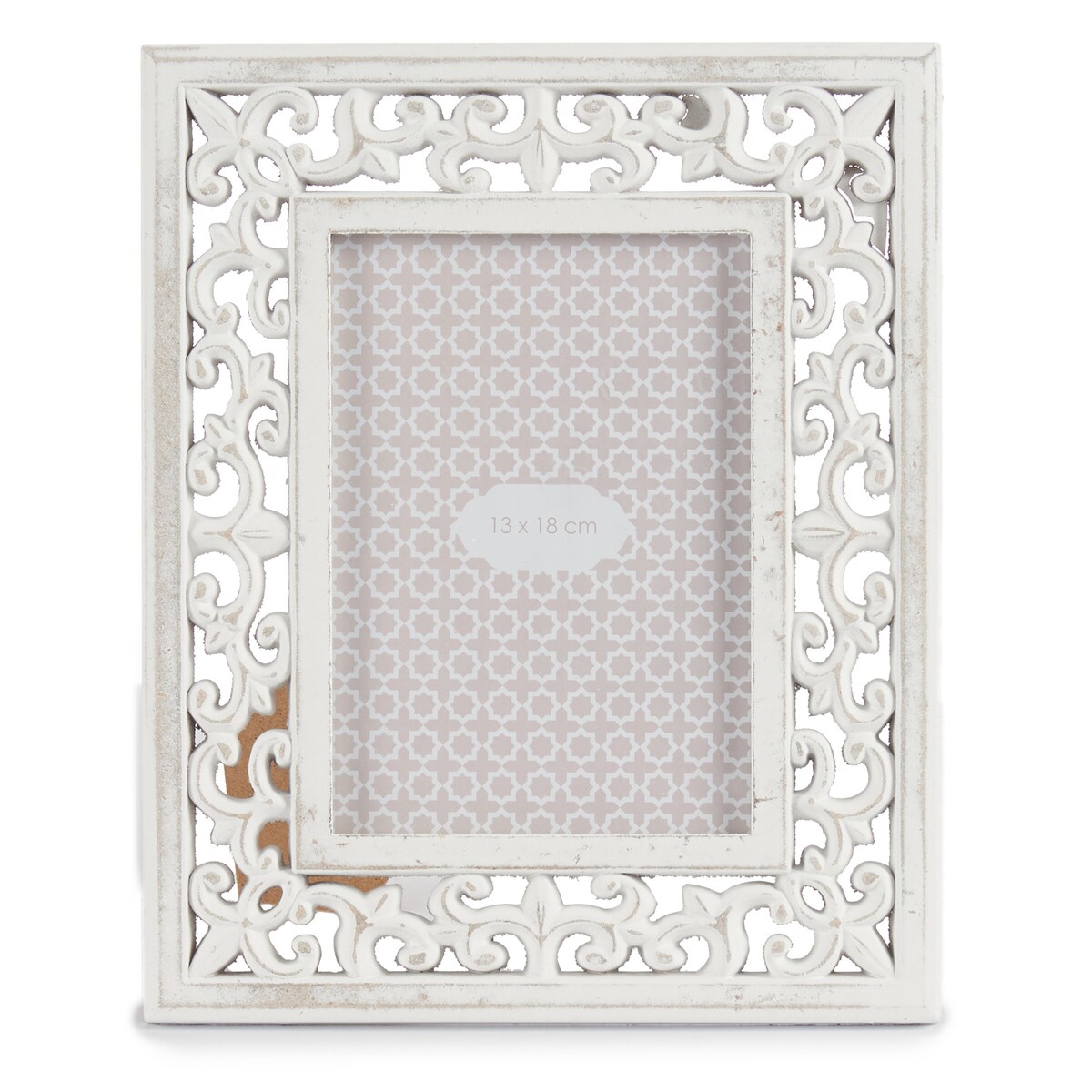 Ramka na zdjęcia w drewnianej, zdobionej ramie LIRA, 22 x 27