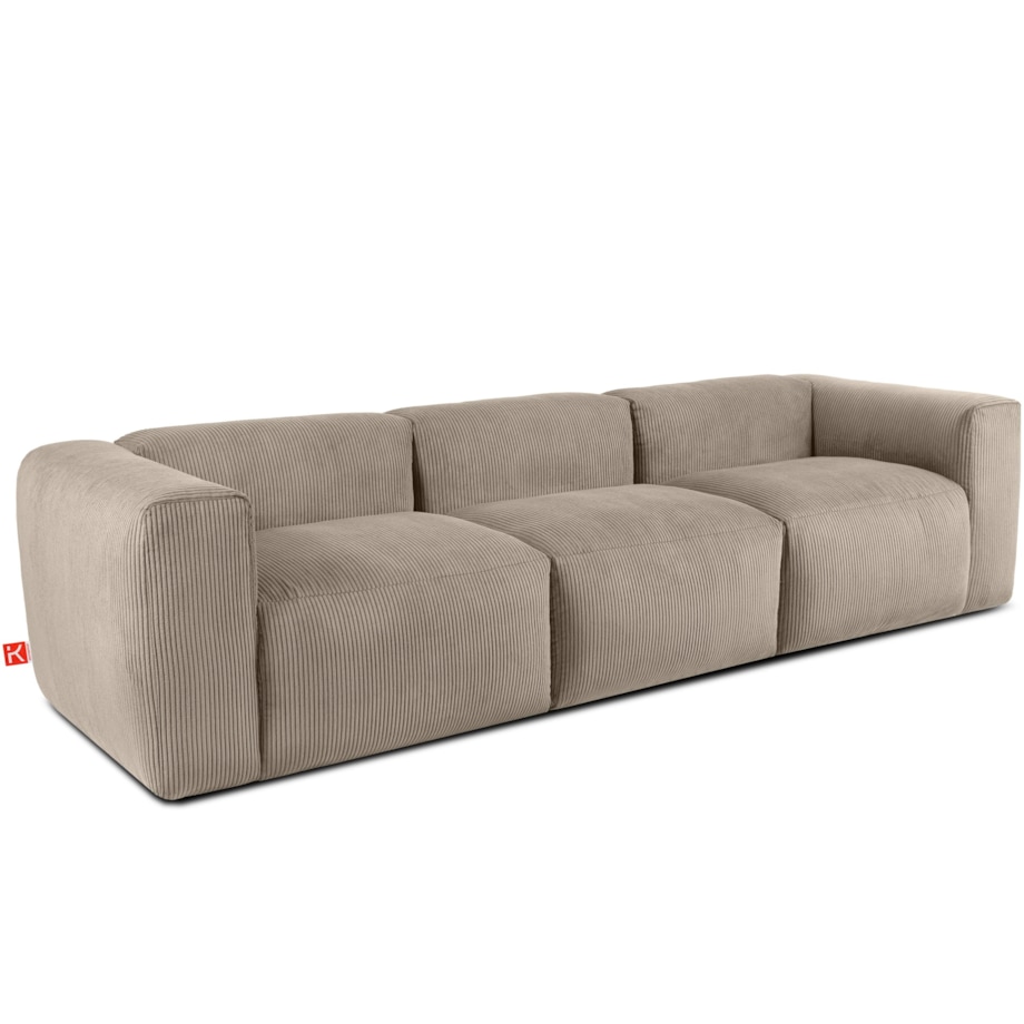 KONSIMO BUFFO 3-osobowa sofa z wyjątkowo miękkim i wygodnym siedziskiem, kolor beżowy