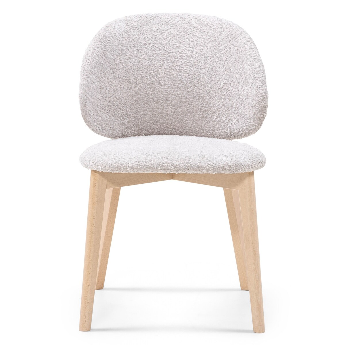 Krzesło SELMA -III beżowoszare/buk/boucle 79x48x48 cm