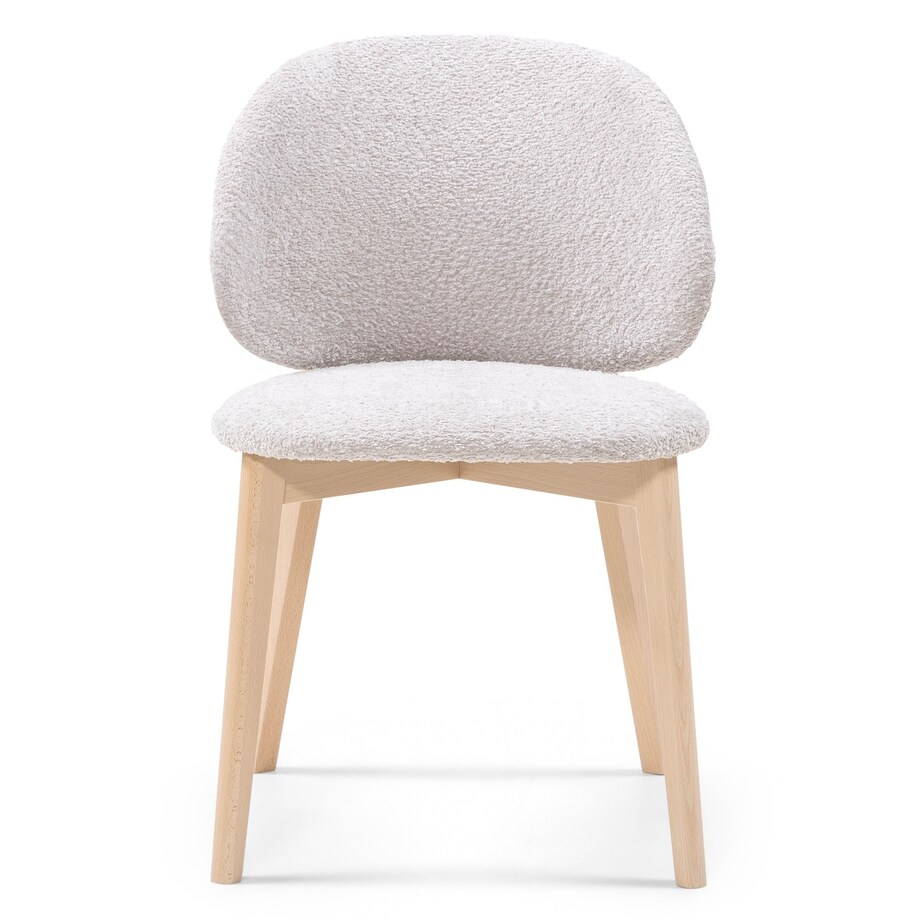 Krzesło SELMA -III beżowoszare/buk/boucle 79x48x48 cm