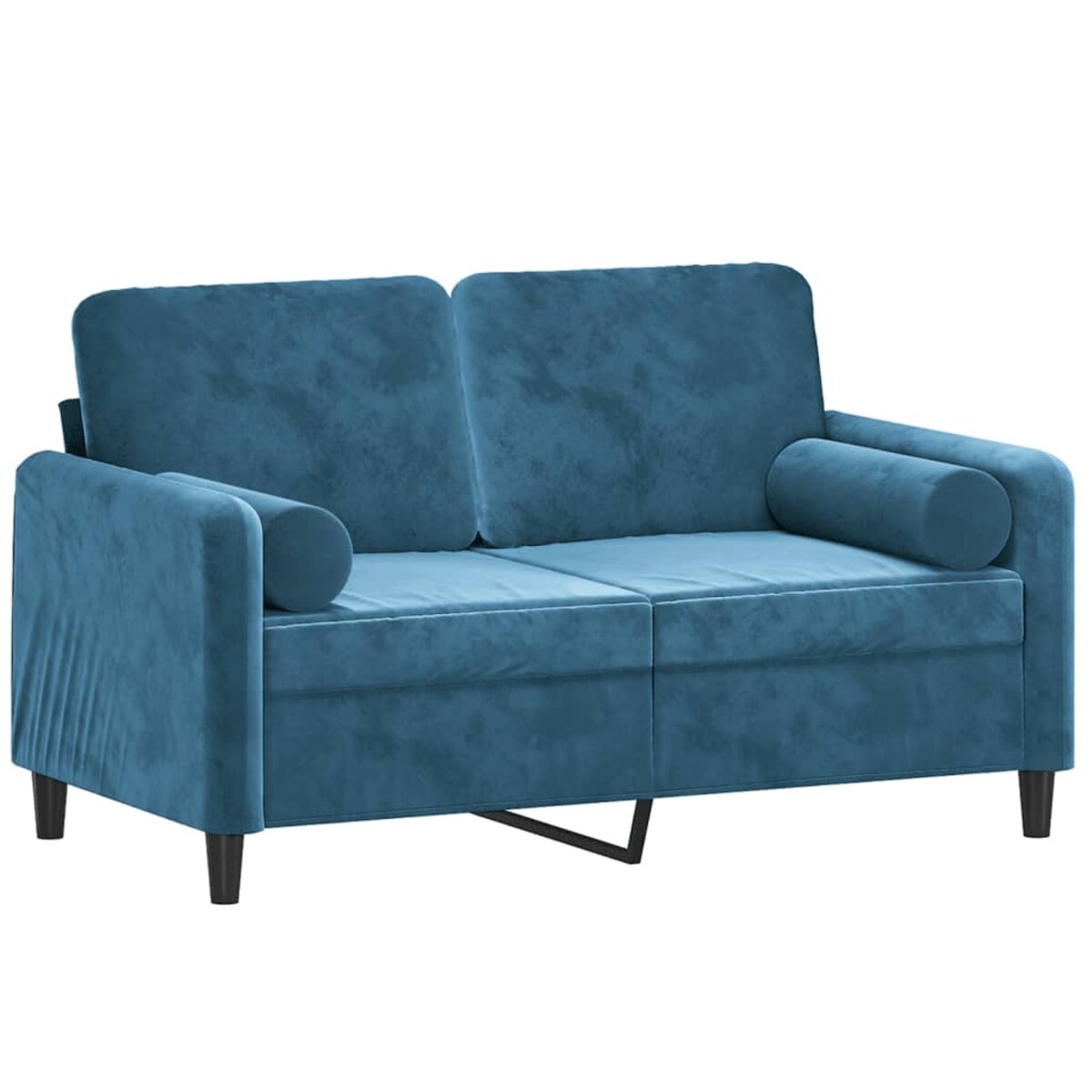 vidaXL 2-osobowa sofa z poduszkami, niebieska, 120 cm, aksamit