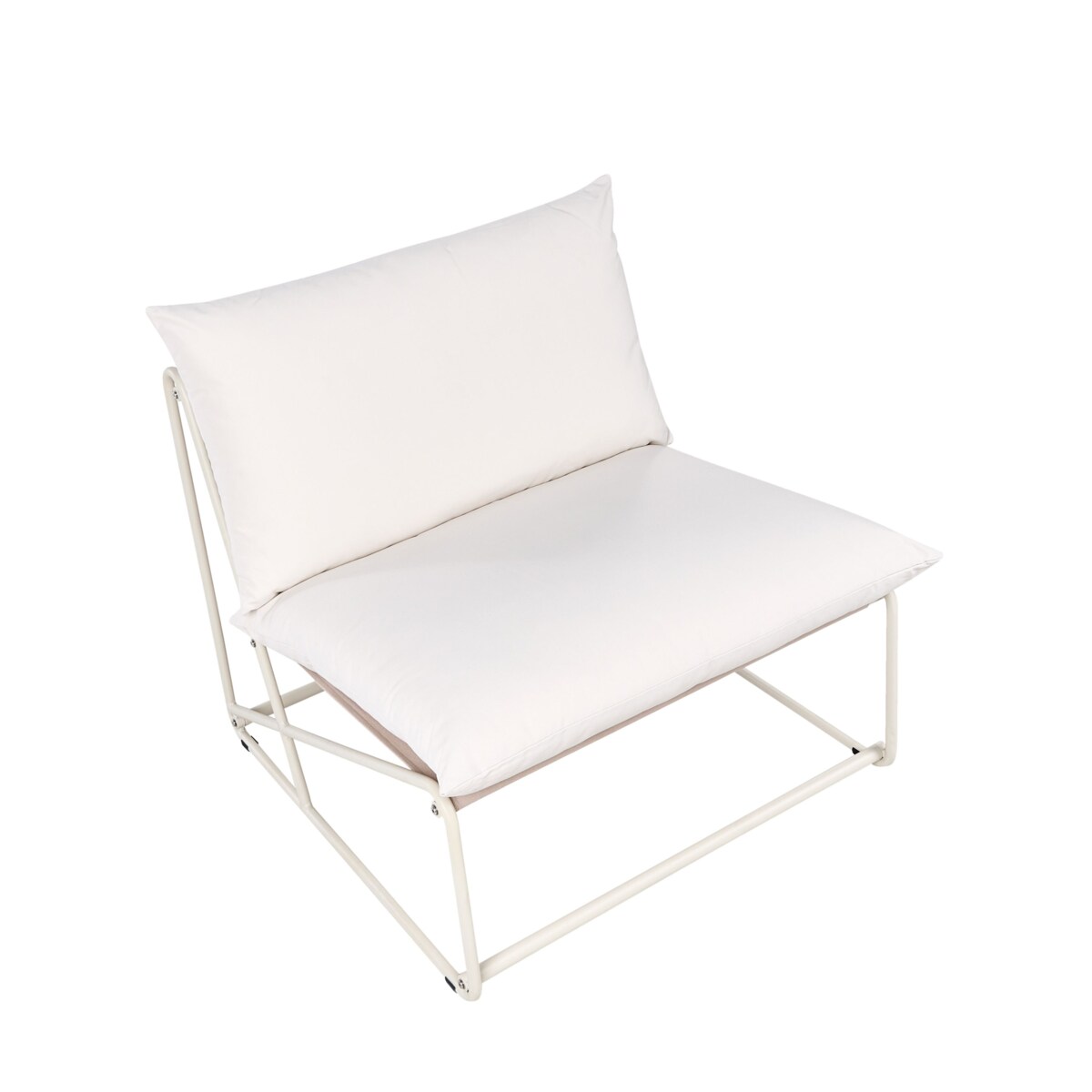 Krzesło ogrodowe z poduszką PICO Metal Jasnobeżowy