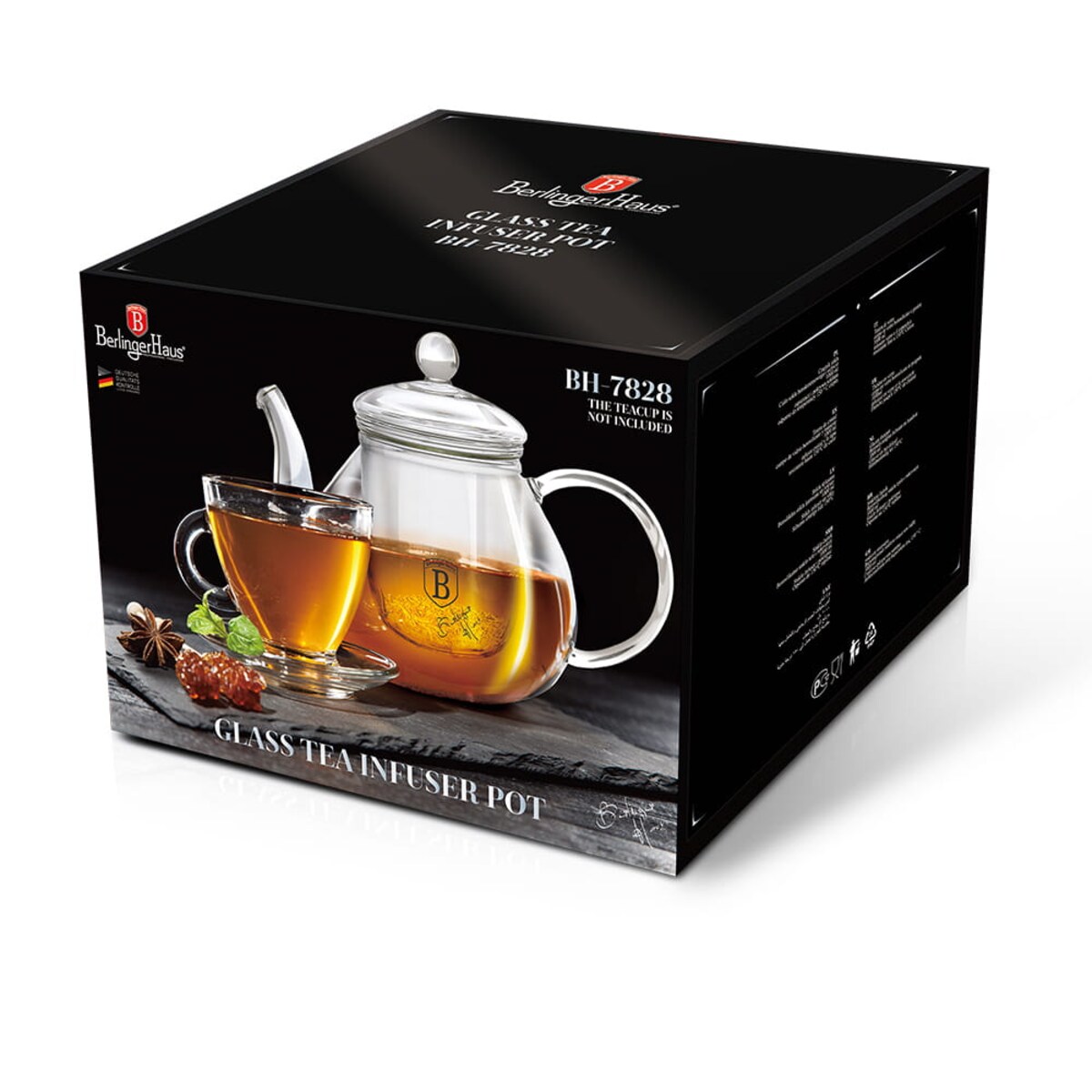 Czajniczek szklany 1L z zaparzaczem Black Silver Berlinger Haus BH-7828