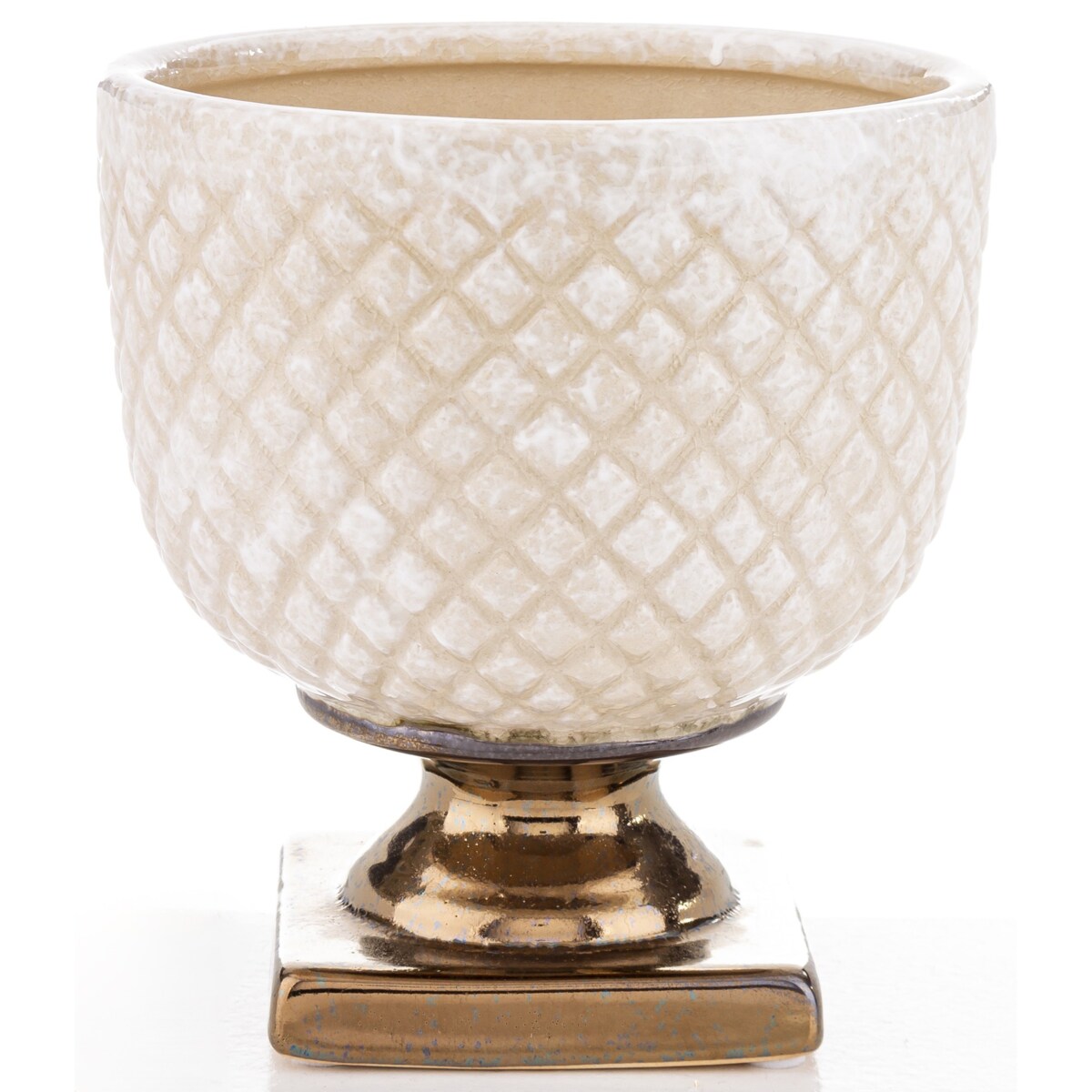 Osłonka ceramiczna biała 16,5x15,5 cm IRMA SMALL- II na podstawce