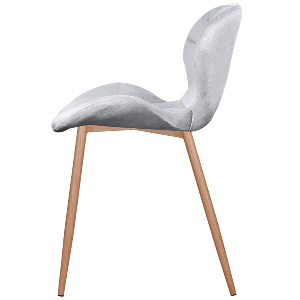 Krzesło tapicerowane welurowe szare jasne nogi do salonu jadalni