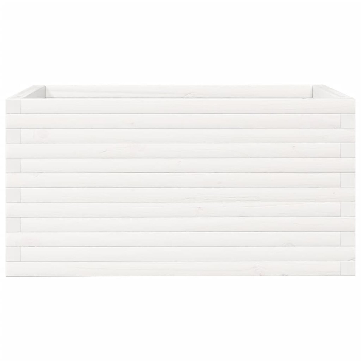 vidaXL Donica ogrodowa, biała, 90x60x45,5 cm, lite drewno sosnowe