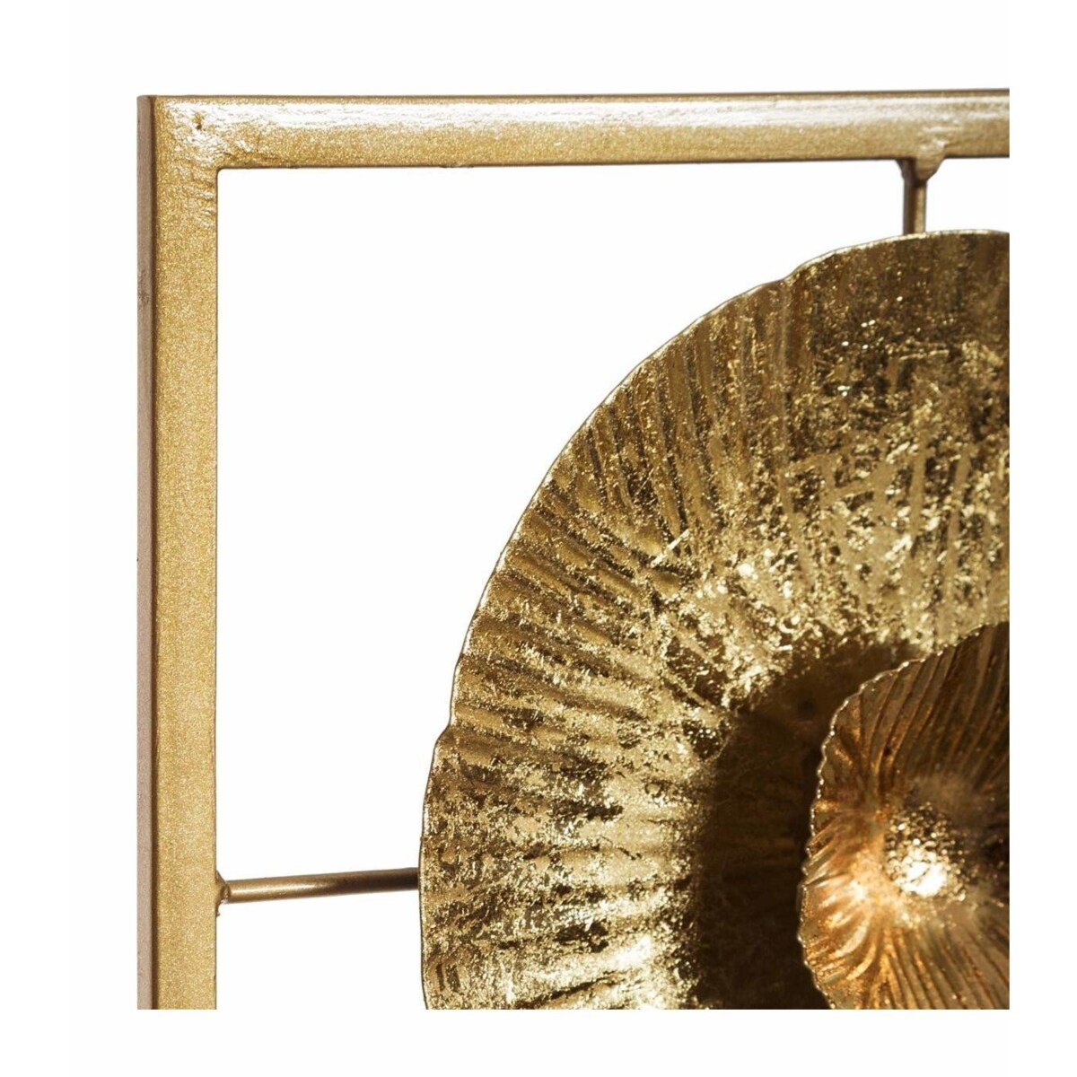 Dekoracja ścienna z motywem parasolek w ramce, 25 x 61 cm, kolor złoty, metal