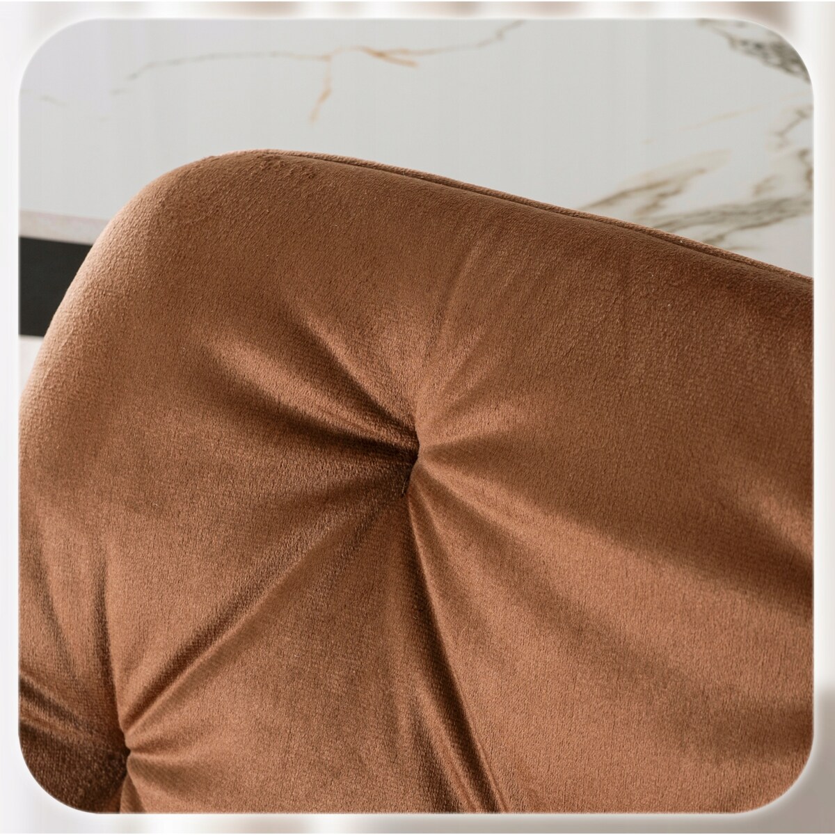 Krzesło Tapicerowane Welurowe Do Salonu Jadalni Kuchni Rudy MODESTO