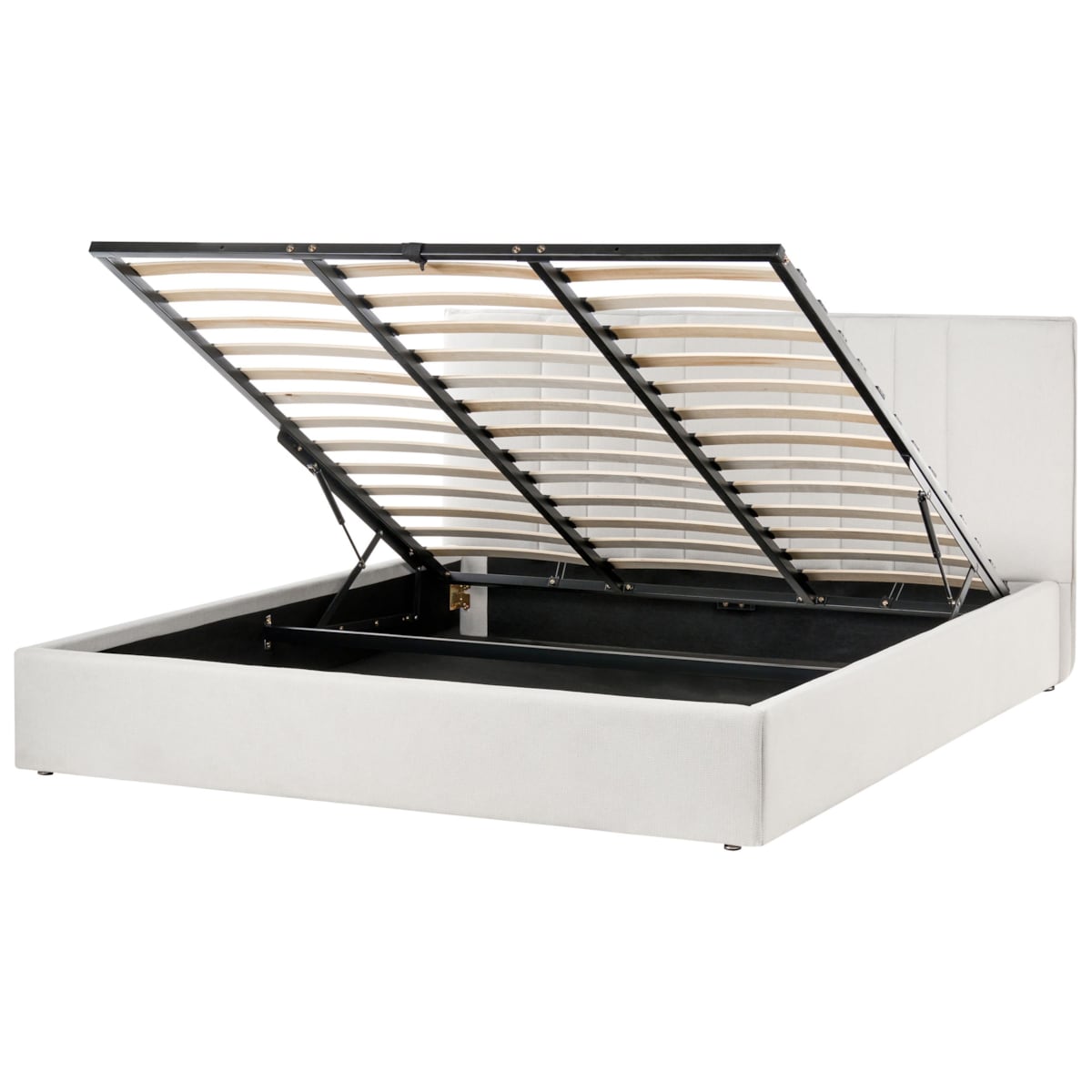 Łóżko z pojemnikiem TARASCON 180 x 200 cm Jasnobeżowy