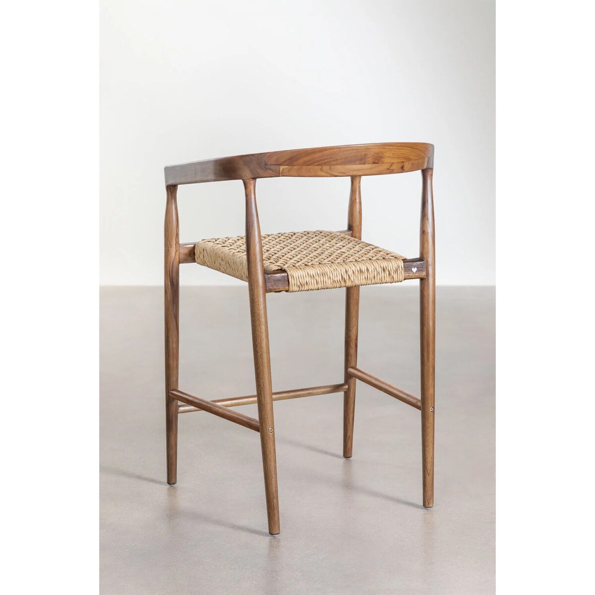 Krzesło barowe z drewna tekowego, kpl. 2 szt. ,65 cm, Visby