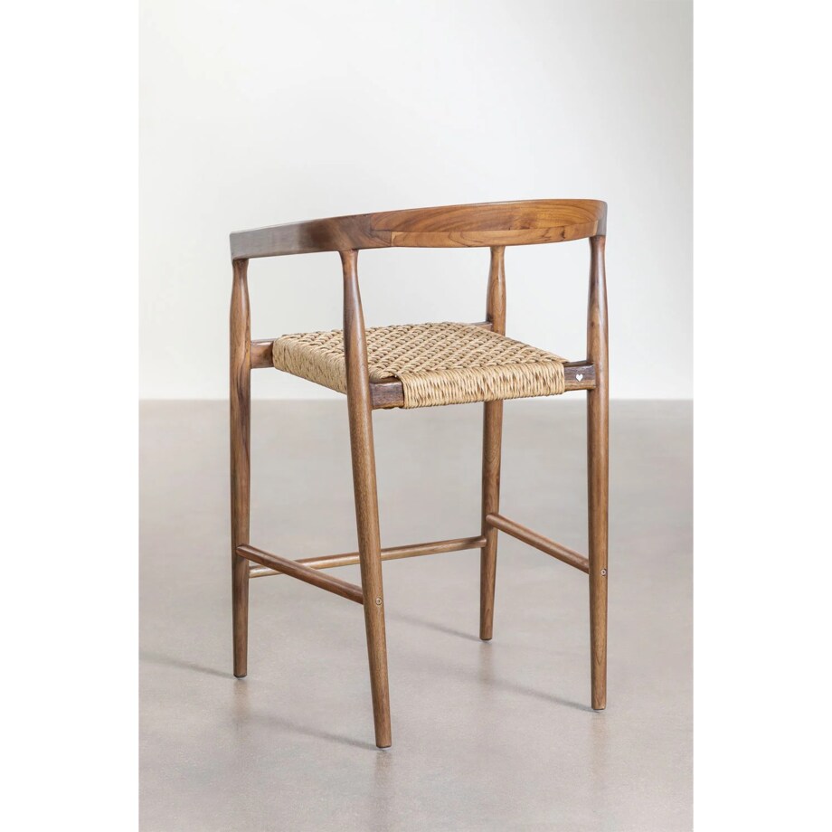Krzesło barowe z drewna tekowego, kpl. 2 szt. ,65 cm, Visby