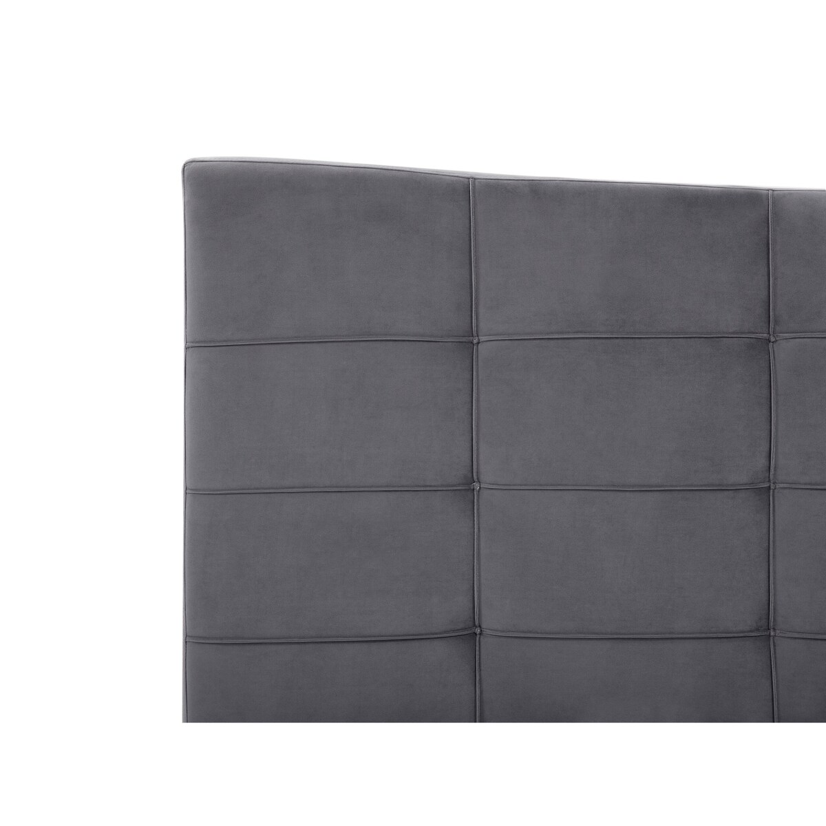 Łóżko welurowe 180 x 200 cm szare LANNION