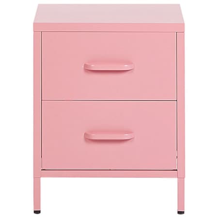 Szafka nocna metalowa różowa MALAVI
