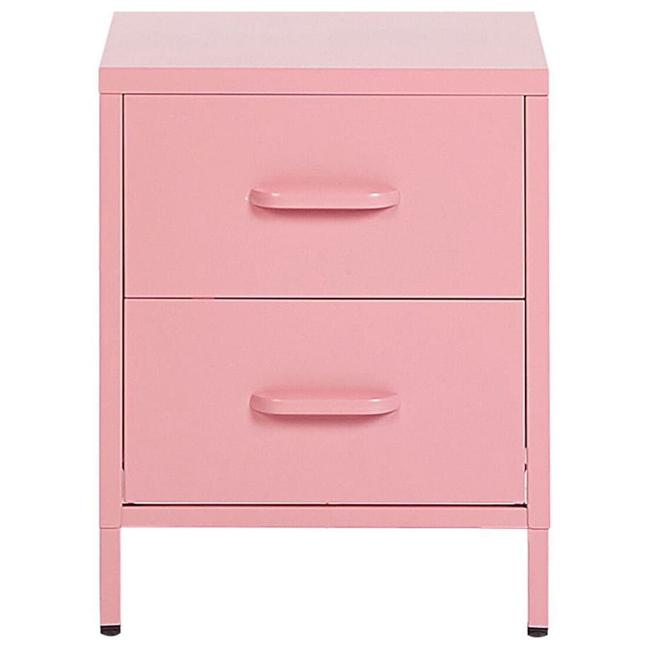 Szafka nocna metalowa różowa MALAVI