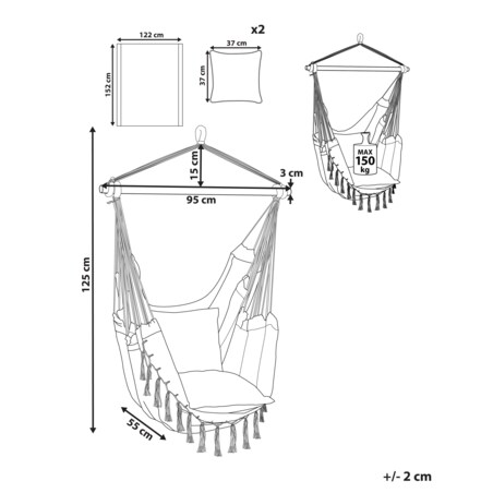 Fotel wiszący BONEA Bawełna Beżowy
