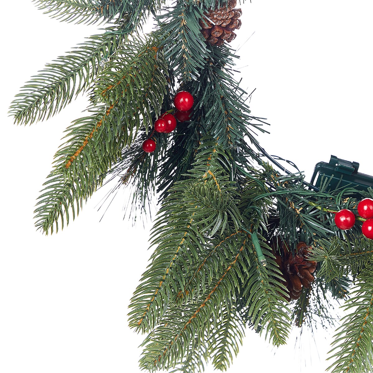 Wieniec świąteczny LED WHITEHORN Ciemnozielony 50 cm