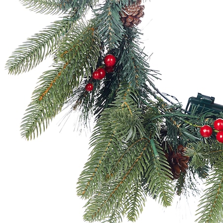 Wieniec świąteczny LED WHITEHORN Ciemnozielony 50 cm