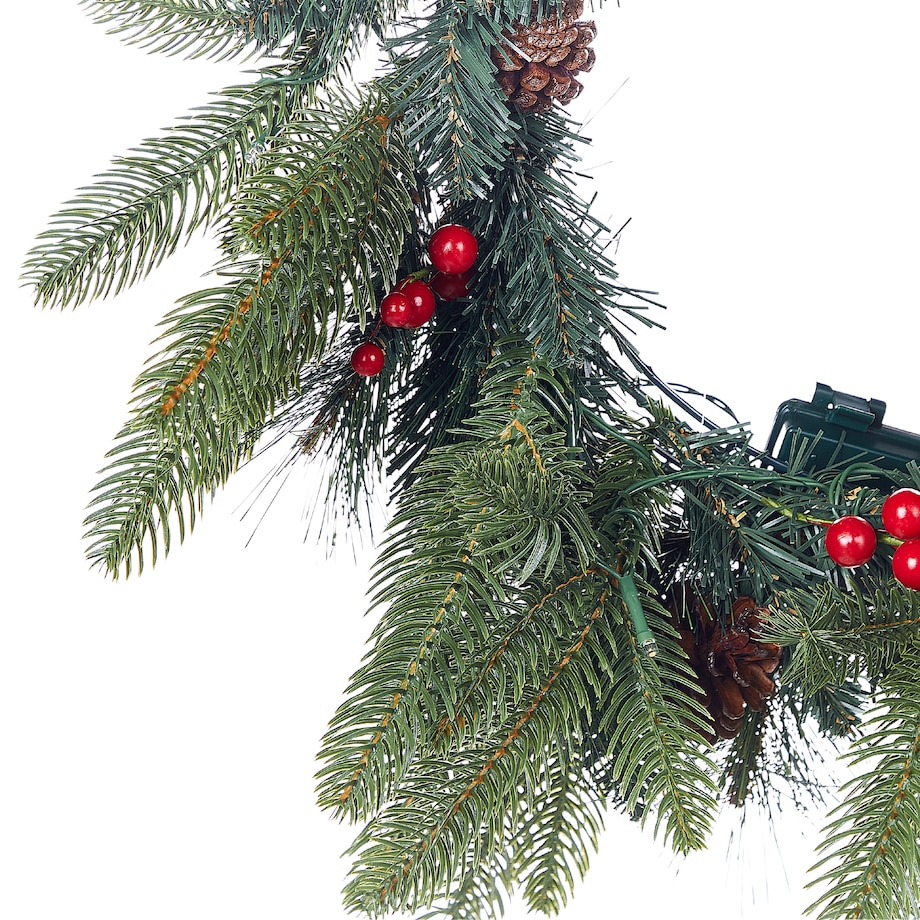 Wieniec świąteczny LED WHITEHORN Ciemnozielony 50 cm