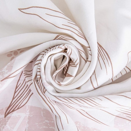 Pościel satyna bawełniana 140x200 Satynlove biała w różowe kwiaty