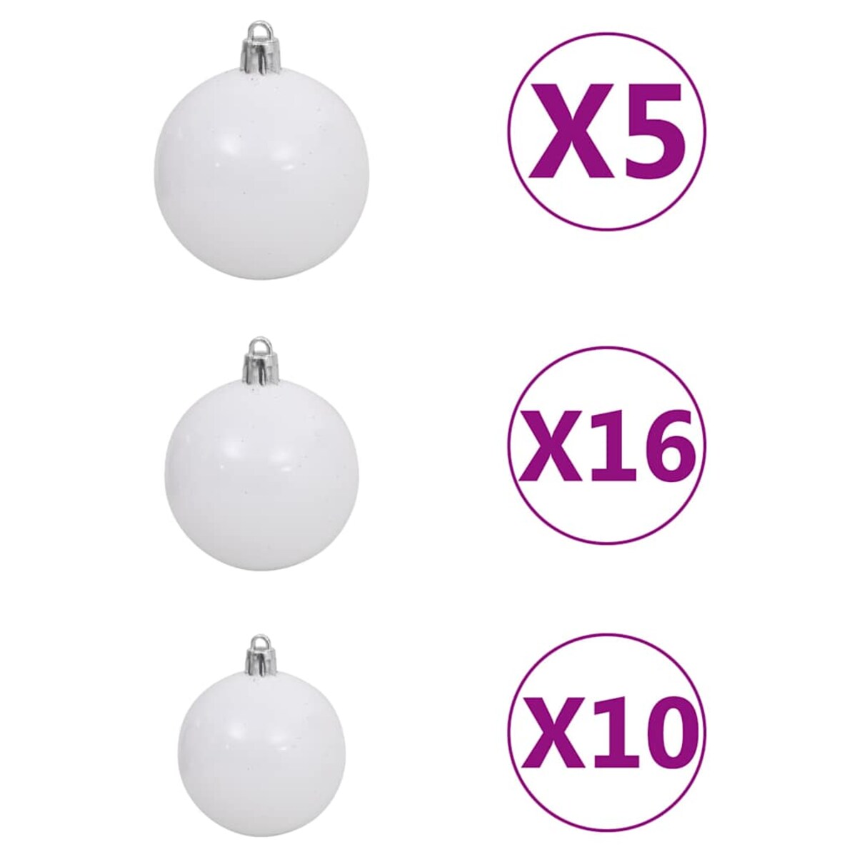 vidaXL Sztuczna choinka z lampkami, bombkami i szyszkami, 210 cm