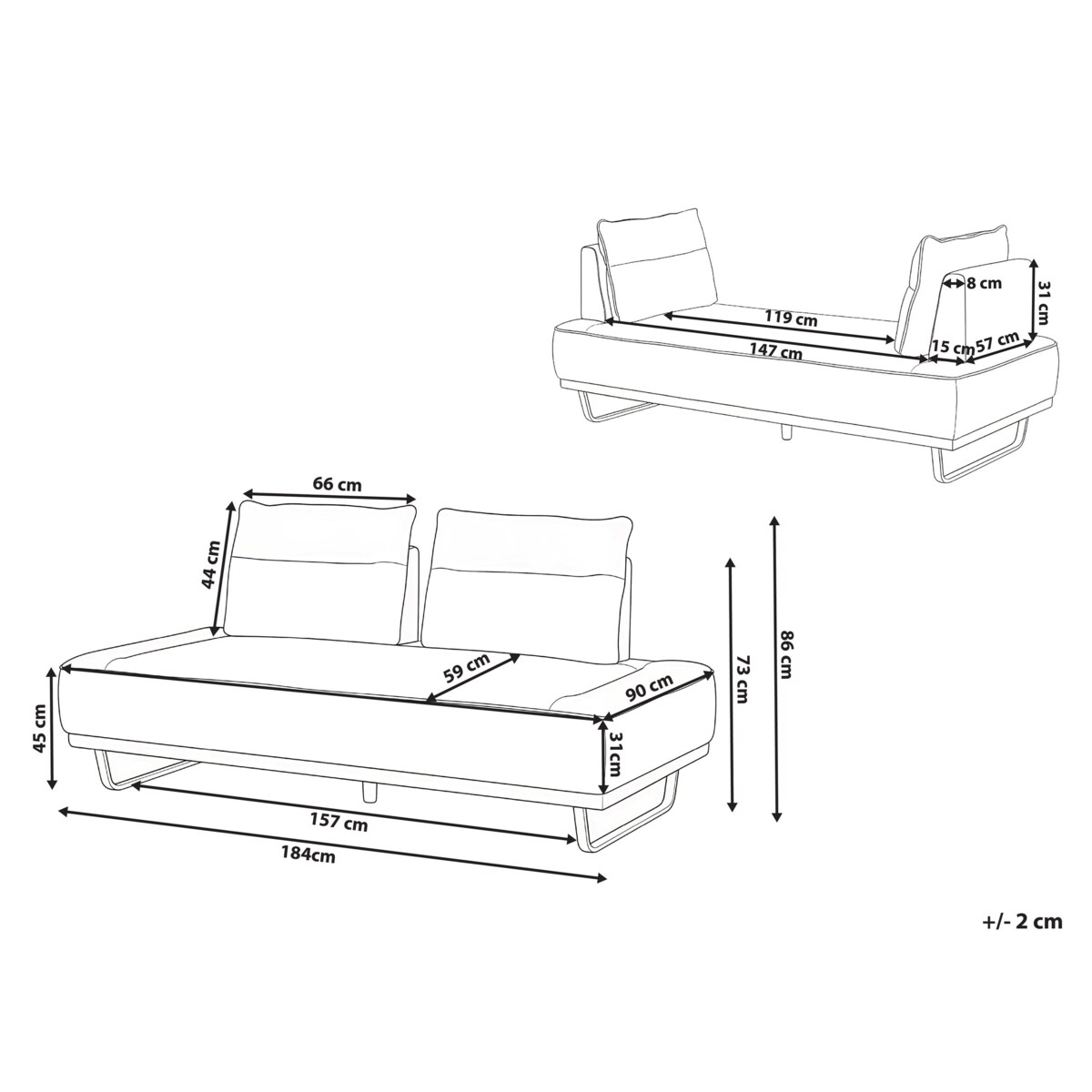 Sofa dla 3 osób FAXEN Czarny