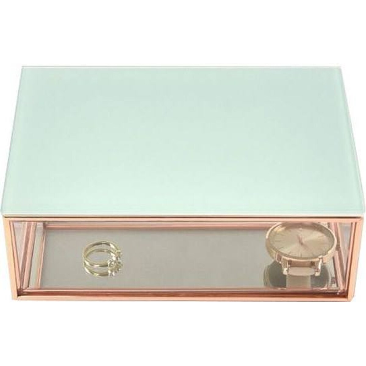 Szkatułka na biżuterię Stackers mini miętowa szklana