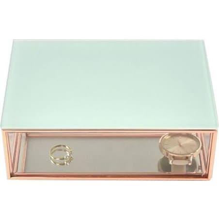Szkatułka na biżuterię Stackers mini miętowa szklana