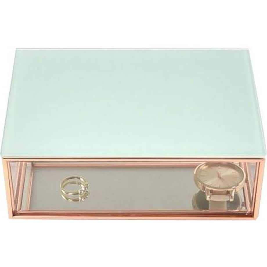 Szkatułka na biżuterię Stackers mini miętowa szklana