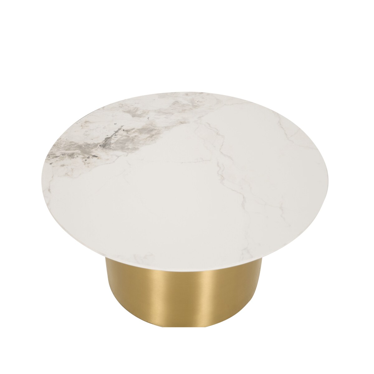 Zestaw złotych stolików kawowych Premium Florencis z kamiennym blatem marmurkowym