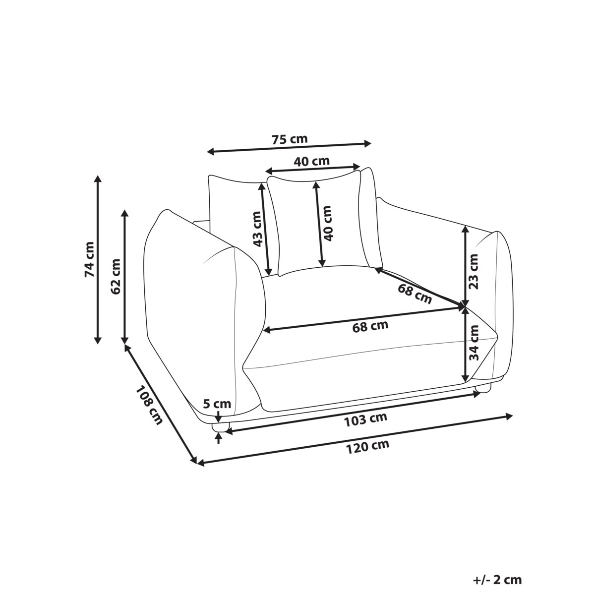Fotel LUVOS Welur Różowy
