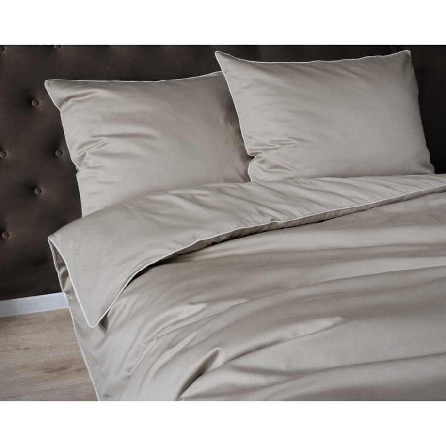 Pościel Pure z Makosatyny bawełnianej 160x200 Beżowa Premium